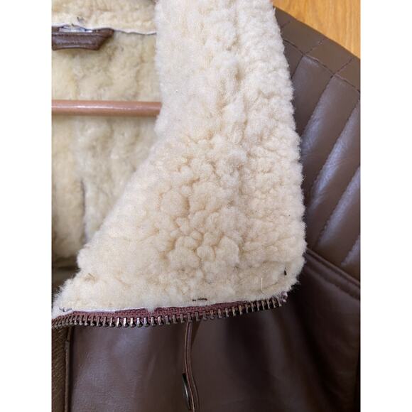 Men's B3 Flight Pilot RAF Aviator Shearling Sheepskin Leather Bomber Jacket Sz M - Picture 5 of 12